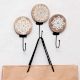 Pack of 3 Brown Wooden Abstract Design Wall Hooks
